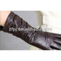 2014 hot sale women winter long brown leather gloves